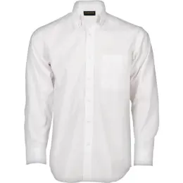 White Brushed Cotton Twill Lounge Long Sleeve Mens